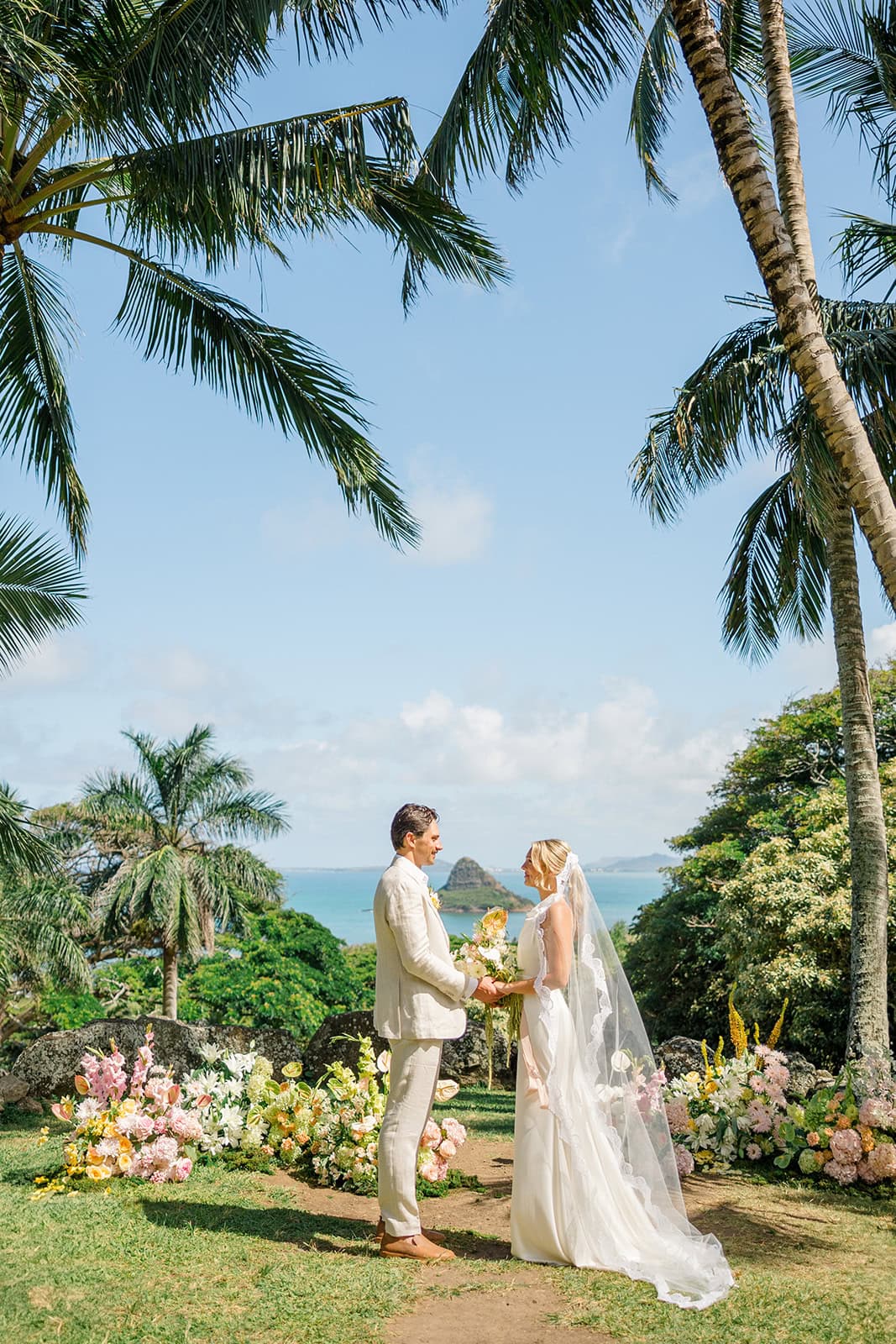 Oahu wedding venue Kualoa Ranch bride and groom