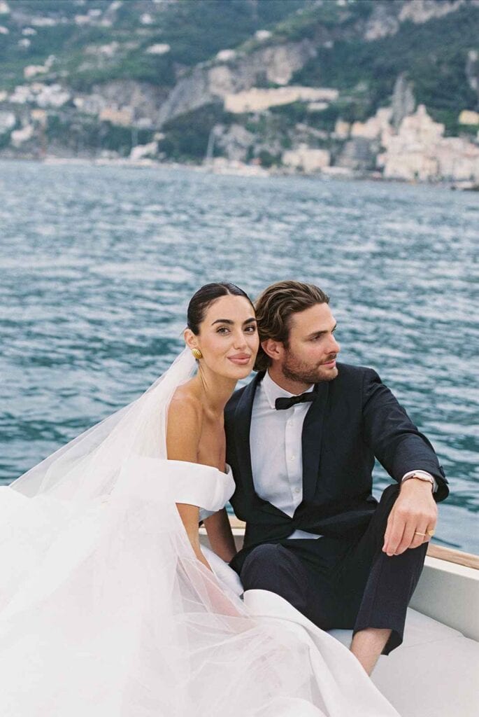 amalfi coast wedding on boat