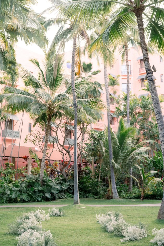film photo of wedding ceremony at Royal Hawaiian